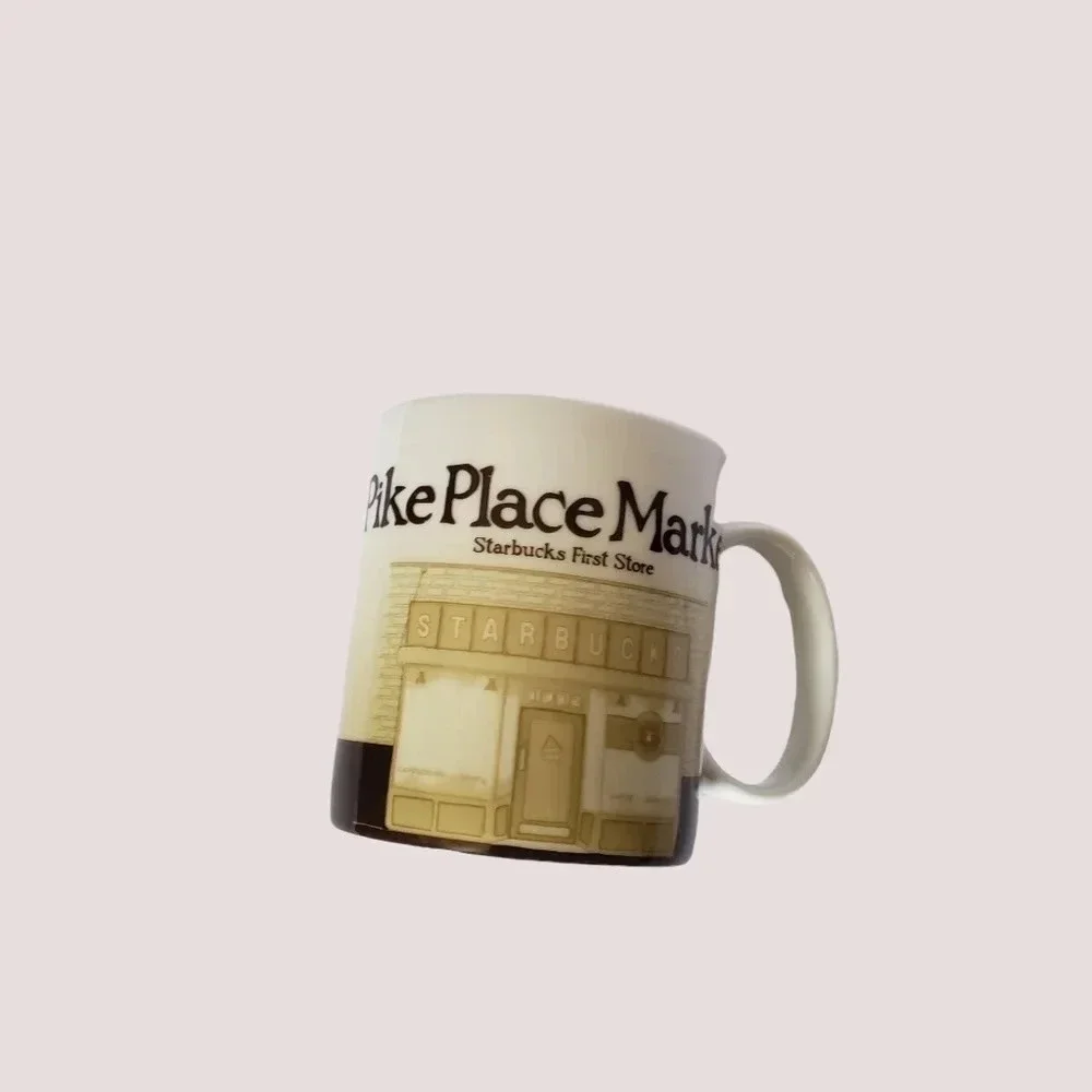 -Starbucks coffee mug  pike place market first store collectors 16 oz